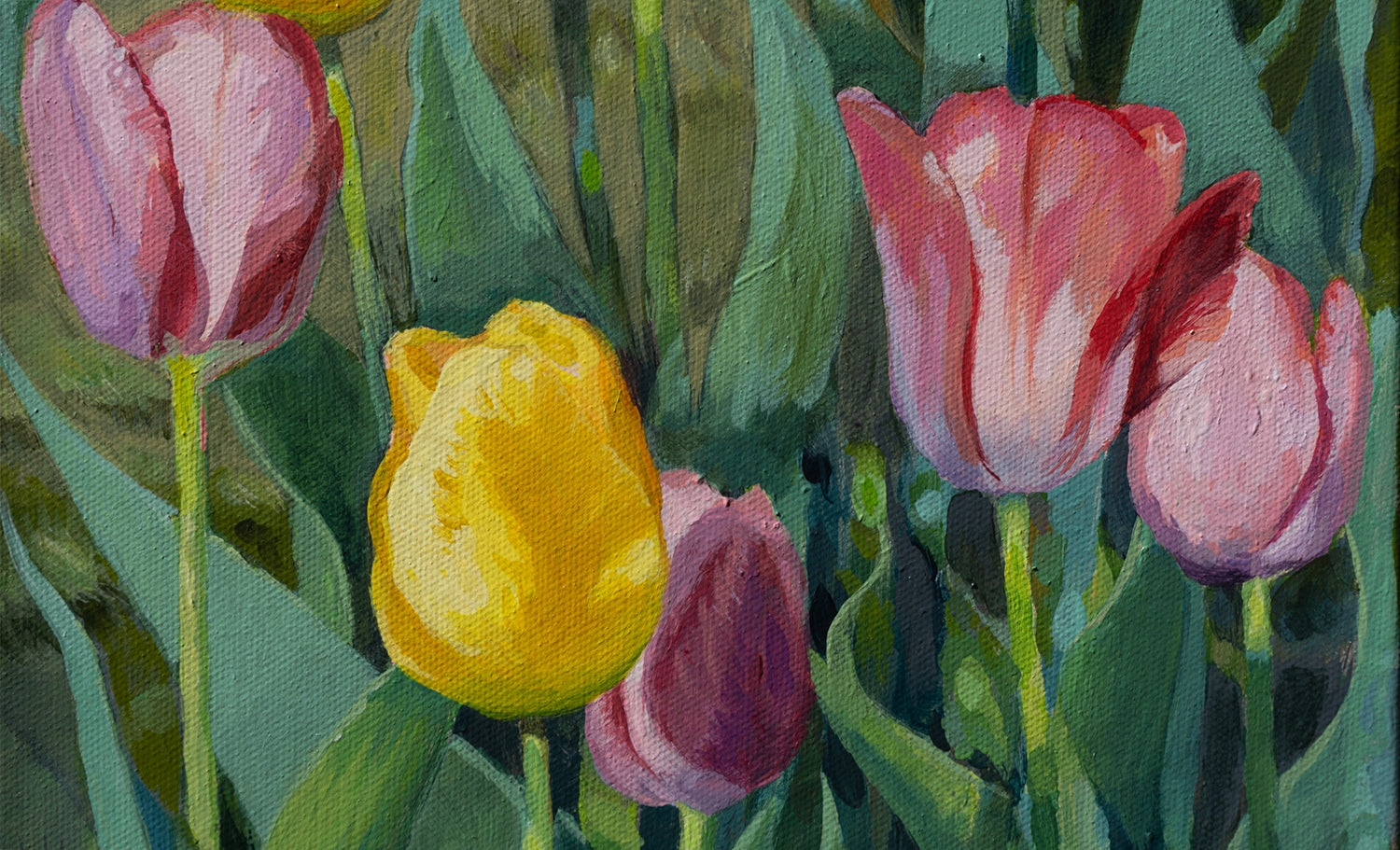 Tulips on the Horizon by Mary Beatty-Brooks |  Closeup View of Artwork 