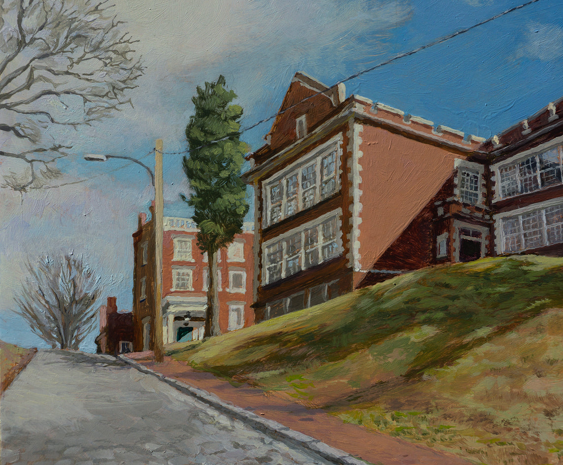 Up 23rd Street, Church Hill, Richmond, VA by Mary Beatty-Brooks |  Closeup View of Artwork 