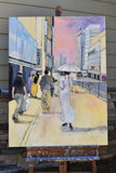 Original art for sale at UGallery.com | City Stroll by Mary Pratt | $2,800 | acrylic painting | 48' h x 36' w | thumbnail 3