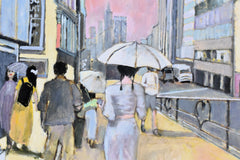 Original art for sale at UGallery.com | City Stroll by Mary Pratt | $2,800 | acrylic painting | 48' h x 36' w | thumbnail 4