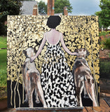 Original art for sale at UGallery.com | The Golden Path of Best Friends by Mary Pratt | $2,175 | mixed media artwork | 36' h x 36' w | thumbnail 3