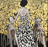 Original art for sale at UGallery.com | The Golden Path of Best Friends by Mary Pratt | $2,175 | mixed media artwork | 36' h x 36' w | thumbnail 1