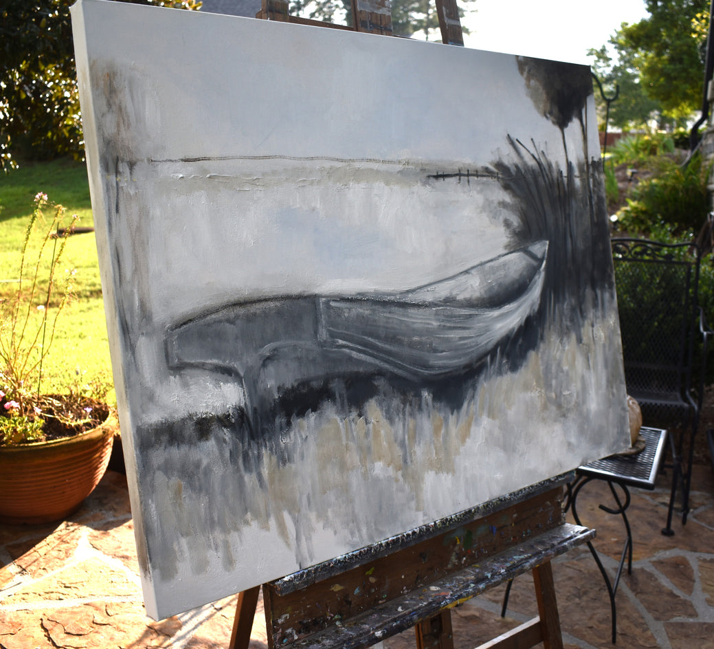 A Boat on the Shore by Mary Pratt |  Side View of Artwork 