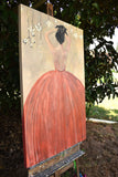 Original art for sale at UGallery.com | Captured in Red by Mary Pratt | $2,800 | oil painting | 48' h x 30' w | thumbnail 2