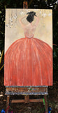 Original art for sale at UGallery.com | Captured in Red by Mary Pratt | $2,800 | oil painting | 48' h x 30' w | thumbnail 3