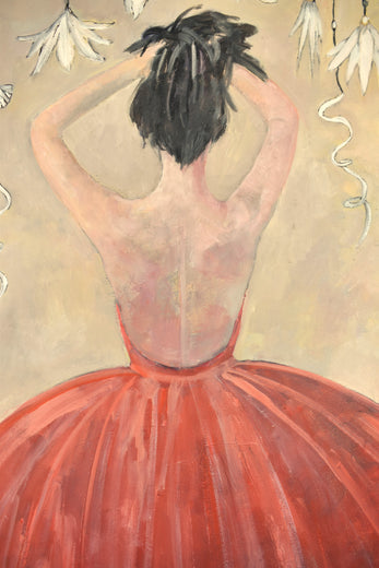 Captured in Red by Mary Pratt |   Closeup View of Artwork 