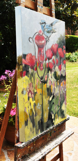 Garden Visit by Mary Pratt |  Side View of Artwork 