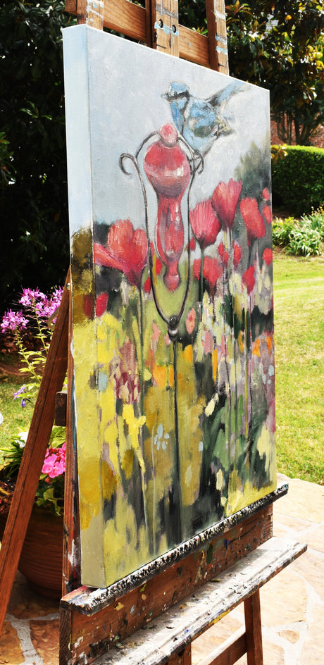 Garden Visit by Mary Pratt |  Side View of Artwork 