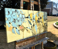 Original art for sale at UGallery.com | Happy Yellow by Mary Pratt | $1,800 | oil painting | 11' h x 33' w | thumbnail 2