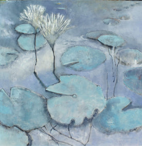 oil painting by Mary Pratt titled Lily Pad Pond