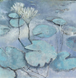 Original art for sale at UGallery.com | Lily Pad Pond by Mary Pratt | $1,900 | oil painting | 36' h x 36' w | thumbnail 1