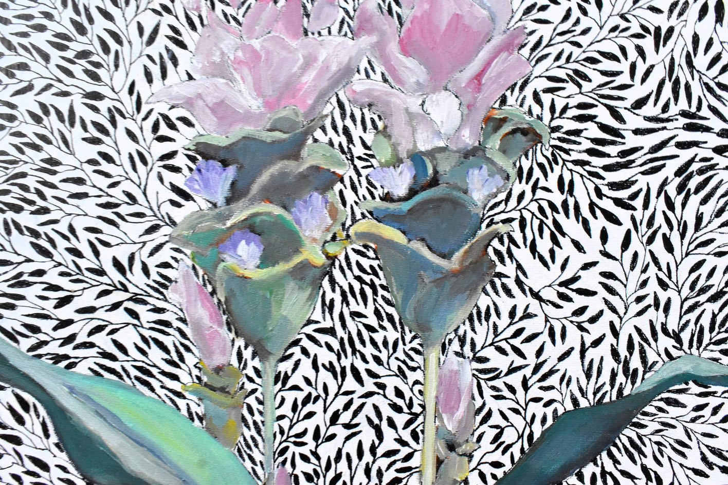 Patterned Floral by Mary Pratt |  Closeup View of Artwork 