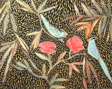oil painting by Mary Pratt titled Static and Gold