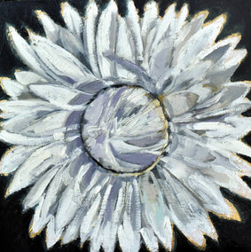 oil painting by Mary Pratt titled Strawflower