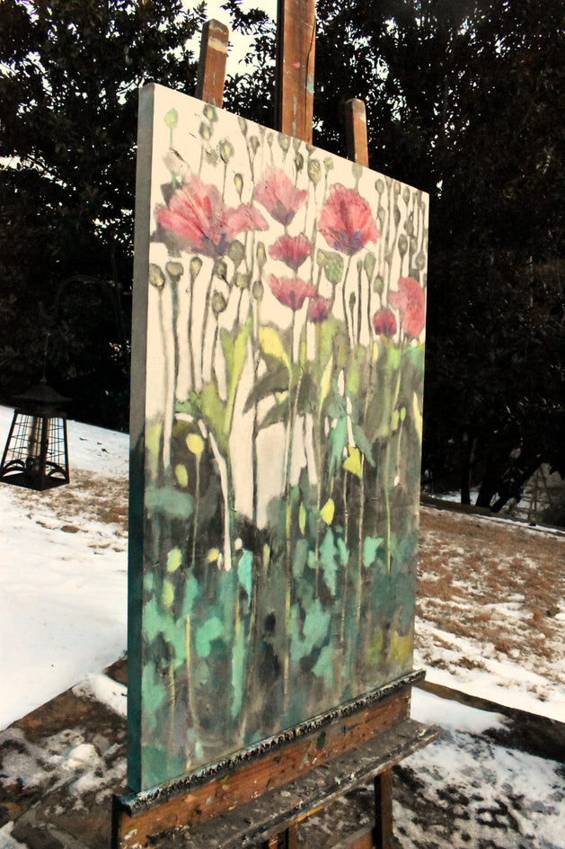 Tall Poppies by Mary Pratt |  Side View of Artwork 