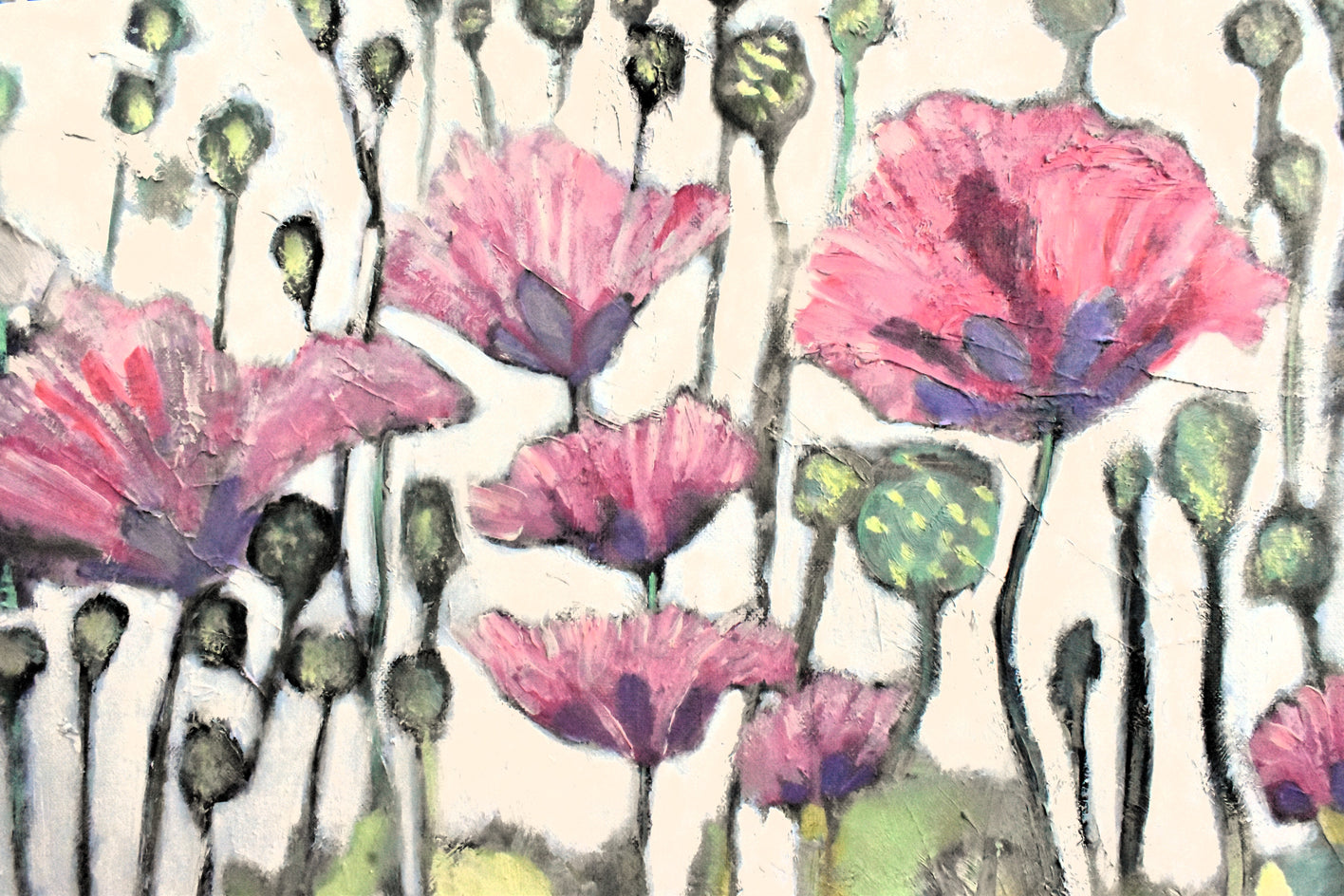 Tall Poppies by Mary Pratt |  Closeup View of Artwork 