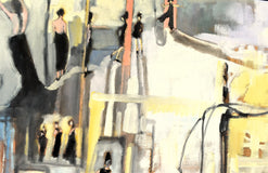 Original art for sale at UGallery.com | The Intersection of Fellini by Mary Pratt | $3,400 | oil painting | 36' h x 48' w | thumbnail 4