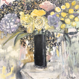 Original art for sale at UGallery.com | The Life of a Flower by Mary Pratt | $4,200 | oil painting | 48' h x 48' w | thumbnail 1
