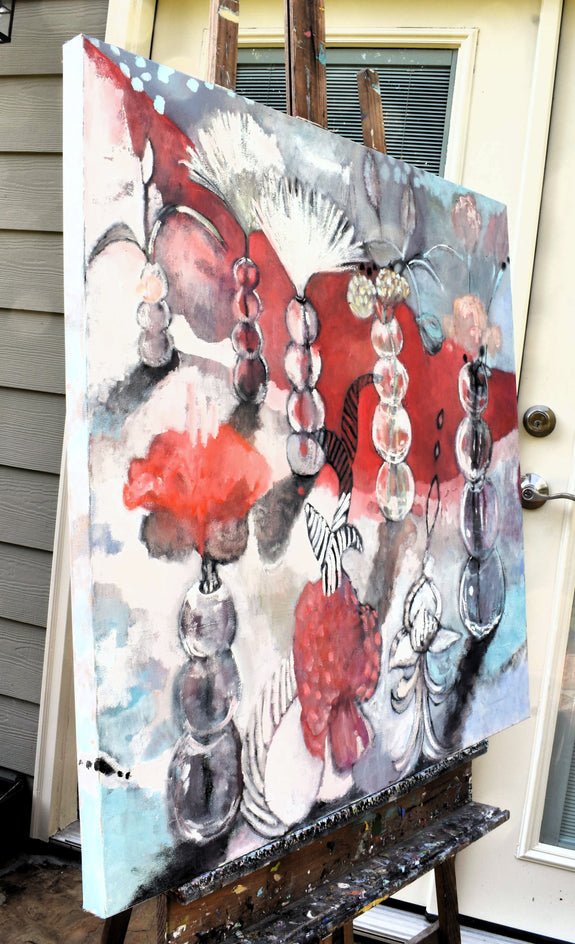 The Table Is Set by Mary Pratt |  Side View of Artwork 