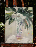 Original art for sale at UGallery.com | Tonal Floral by Mary Pratt | $1,575 | oil painting | 28' h x 22' w | thumbnail 3