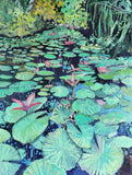 Original art for sale at UGallery.com | Water Lily Spa by Mary Pratt | $1,975 | oil painting | 40' h x 30' w | thumbnail 1