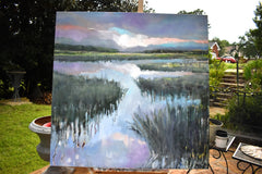 Original art for sale at UGallery.com | Watery by Mary Pratt | $3,900 | oil painting | 48' h x 48' w | thumbnail 3