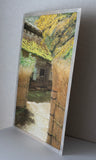 Original art for sale at UGallery.com | A Gate with a Bamboo Fence and a Thatched-Roof Building by Masato Watanabe | $1,400 | watercolor painting | 16' h x 12' w | thumbnail 2