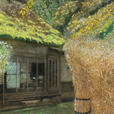 Original art for sale at UGallery.com | A Gate with a Bamboo Fence and a Thatched-Roof Building by Masato Watanabe | $1,400 | watercolor painting | 16' h x 12' w | thumbnail 4
