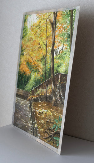 Autumn Light Along the Forest Path by Masato Watanabe |  Side View of Artwork 