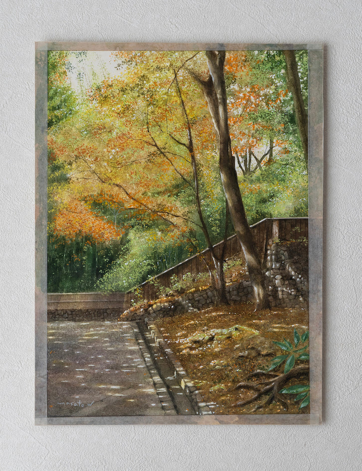 Autumn Light Along the Forest Path by Masato Watanabe |  Context View of Artwork 