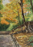 Original art for sale at UGallery.com | Autumn Light Along the Forest Path by Masato Watanabe | $1,350 | watercolor painting | 16' h x 12' w | thumbnail 1