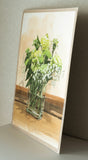 Original art for sale at UGallery.com | Green Flowers in a Glass Vase by Masato Watanabe | $1,000 | watercolor painting | 16' h x 12' w | thumbnail 2