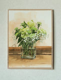 Original art for sale at UGallery.com | Green Flowers in a Glass Vase by Masato Watanabe | $1,000 | watercolor painting | 16' h x 12' w | thumbnail 3