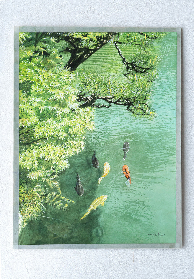 Carp in a Japanese Garden Pond by Masato Watanabe |  Context View of Artwork 