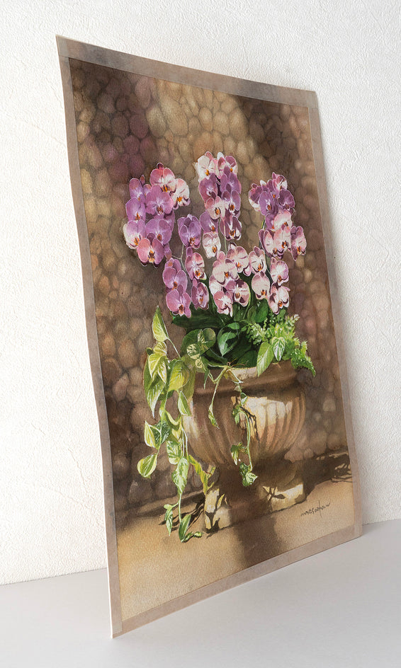 Orchids in Soft Light by Masato Watanabe |  Side View of Artwork 