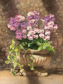 watercolor painting by Masato Watanabe titled Orchids in Soft Light