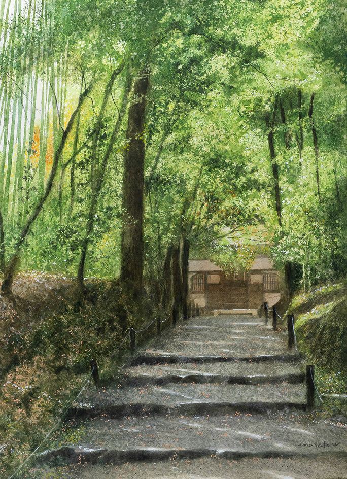 Stone-Paved Path Leading to the Temple by Masato Watanabe |  Artwork Main Image 