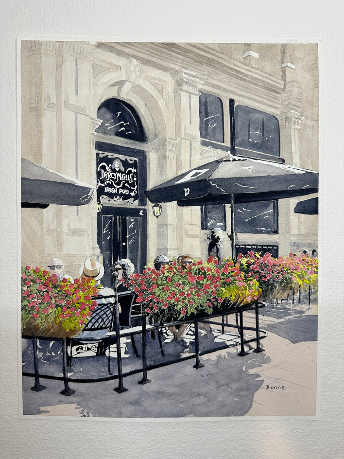 Respite at the Pub by Maurice Dionne |  Side View of Artwork 