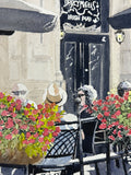 Original art for sale at UGallery.com | Respite at the Pub by Maurice Dionne | $500 | watercolor painting | 15' h x 12' w | thumbnail 4