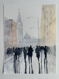 Original art for sale at UGallery.com | The Tour by Maurice Dionne | $425 | watercolor painting | 12' h x 9' w | thumbnail 2