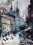 Original art for sale at UGallery.com | Before the Rain by Maximilian Damico | $700 | watercolor painting | 22' h x 14' w | thumbnail 1