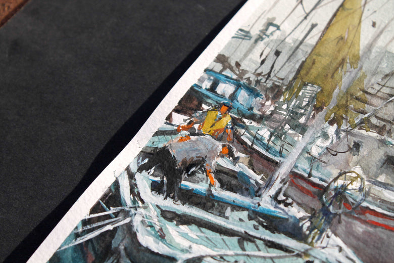 Fishermen Village by Maximilian Damico |  Side View of Artwork 