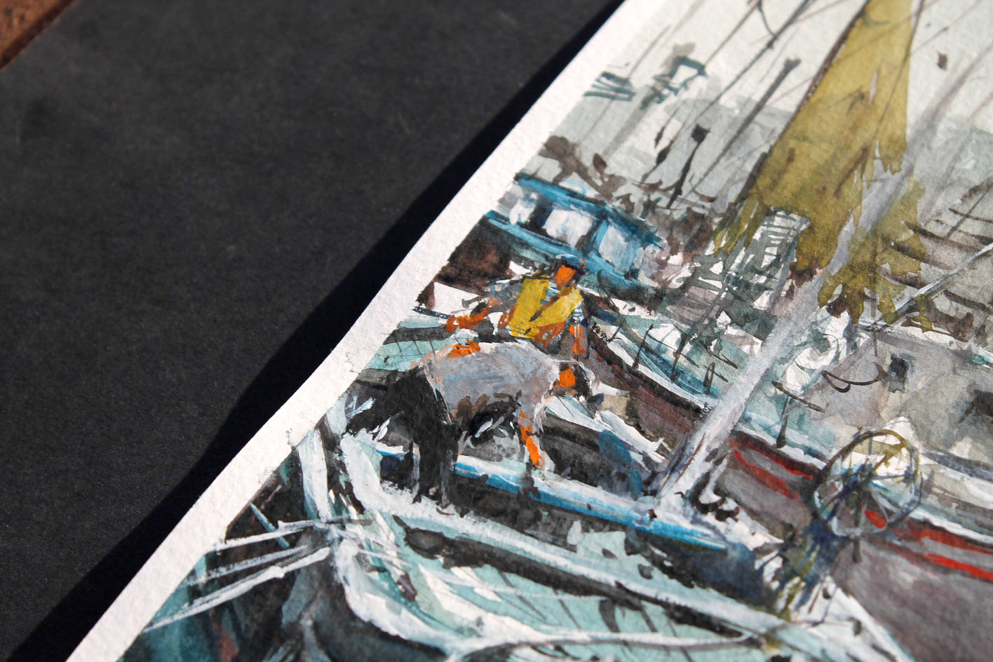 Fishermen Village by Maximilian Damico |  Side View of Artwork 