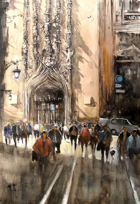 Original art for sale at UGallery.com | Gothic Portal by Maximilian Damico | $750 | watercolor painting | 23' h x 15' w