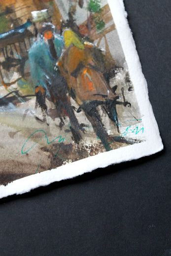 Napoli City Life by Maximilian Damico |  Side View of Artwork 