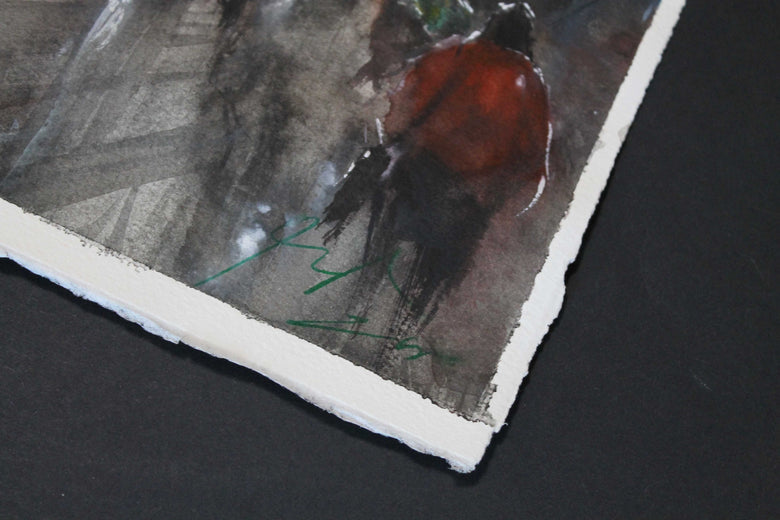 Raining Day in Vienna by Maximilian Damico |  Side View of Artwork 