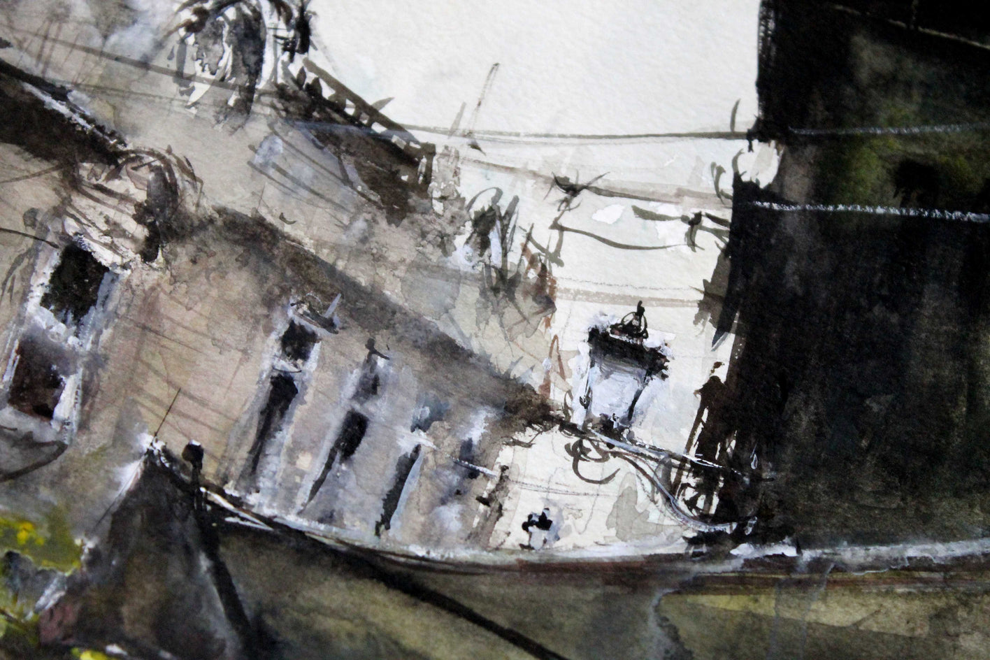 Raining Day in Vienna by Maximilian Damico |  Closeup View of Artwork 