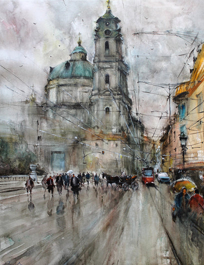 Raining in Prague by Maximilian Damico | Artwork Main Image