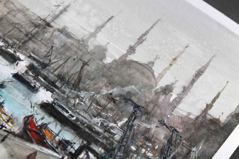 The Blue Mosque by Maximilian Damico |   Closeup View of Artwork 