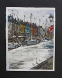 Original art for sale at UGallery.com | Winter in Copenaghen by Maximilian Damico | $500 | watercolor painting | 12' h x 8.5' w | thumbnail 4